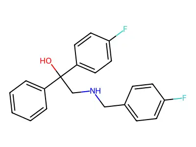 2-[(4-Fluorobenzyl)amino]-1-(4-fluorophenyl)-1-phenyl-1-ethanol structure