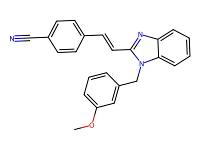 4-[2-[1-[(3-Methoxyphenyl)methyl]benzimidazol-2-yl]ethenyl]benzonitrile structure