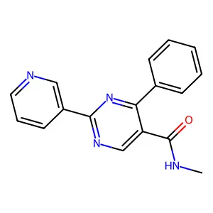 N-methyl-4-phenyl-2-(3-pyridinyl)-5-pyrimidinecarboxamide structure