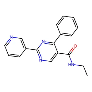 N-ethyl-4-phenyl-2-(3-pyridinyl)-5-pyrimidinecarboxamide structure