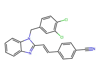 4-[2-[1-[(3,4-Dichlorophenyl)methyl]benzimidazol-2-yl]ethenyl]benzonitrile structure