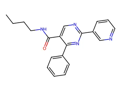 N-butyl-4-phenyl-2-(3-pyridinyl)-5-pyrimidinecarboxamide structure