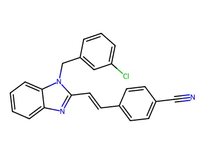 4-[2-[1-[(3-Chlorophenyl)methyl]benzimidazol-2-yl]ethenyl]benzonitrile structure