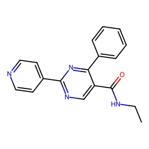 N-ethyl-4-phenyl-2-(4-pyridinyl)-5-pyrimidinecarboxamide structure