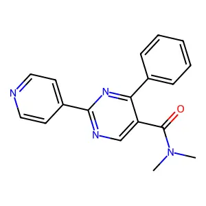 N,N-dimethyl-4-phenyl-2-(4-pyridinyl)-5-pyrimidinecarboxamide structure