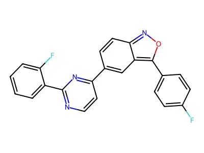 3-(4-Fluorophenyl)-5-[2-(2-fluorophenyl)-4-pyrimidinyl]-2,1-benzisoxazole structure