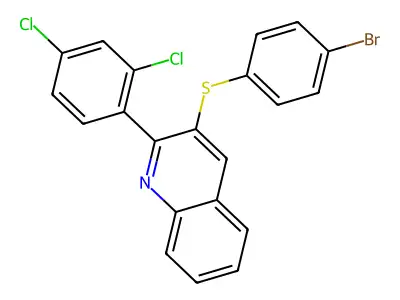3-(4-Bromophenyl)sulfanyl-2-(2,4-dichlorophenyl)quinoline structure