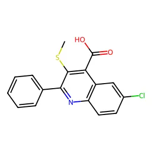 6-Chloro-3-(methylsulfanyl)-2-phenyl-4-quinolinecarboxylic acid structure