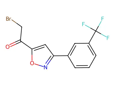 2-Bromo-1-{3-[3-(trifluoromethyl)phenyl]-5-isoxazolyl}-1-ethanone structure