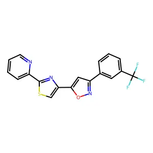 2-(4-{3-[3-(Trifluoromethyl)phenyl]-5-isoxazolyl}-1,3-thiazol-2-yl)pyridine structure