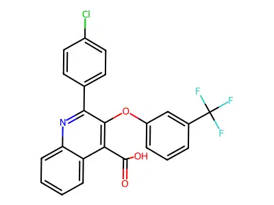 2-(4-chlorophenyl)-3-[3-(trifluoromethyl)phenoxy]quinoline-4-carboxylic Acid structure