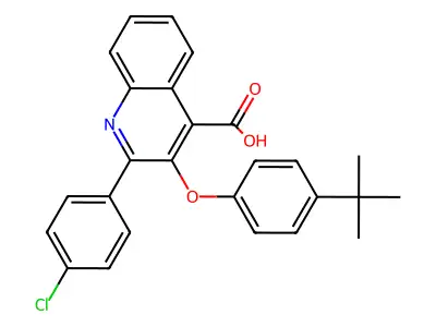 3-(4-Tert-butylphenoxy)-2-(4-chlorophenyl)quinoline-4-carboxylic acid structure
