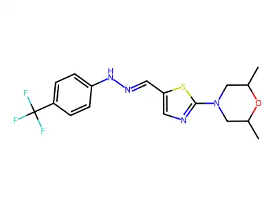 2,6-DIMETHYL-4-[5-({2-[4-(TRIFLUOROMETHYL)PHENYL]HYDRAZIN-1-YLIDENE}METHYL)-1,3-THIAZOL-2-YL]MORPHOLINE structure