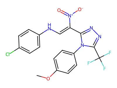 4-chloro-N-[2-[4-(4-methoxyphenyl)-5-(trifluoromethyl)-1,2,4-triazol-3-yl]-2-nitro-ethenyl]aniline structure