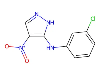 N-(3-chlorophenyl)-4-nitro-1H-pyrazol-5-amine structure