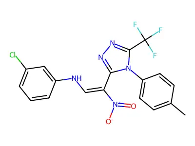 3-chloro-N-[2-[4-(4-methylphenyl)-5-(trifluoromethyl)-1,2,4-triazol-3-yl]-2-nitro-ethenyl]aniline structure