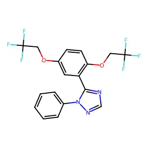 5-[2,5-bis(2,2,2-trifluoroethoxy)phenyl]-1-phenyl-1H-1,2,4-triazole structure