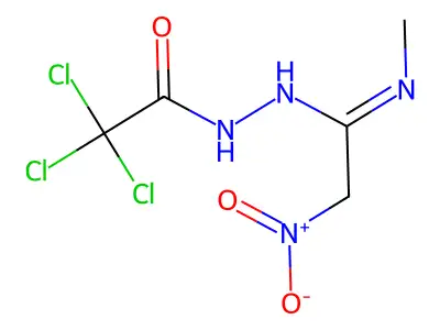 N-methyl-2-nitro-N'-(2,2,2-trichloroacetyl)ethanehydrazonamide structure