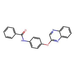 N-[4-(2-quinoxalinyloxy)phenyl]benzenecarboxamide structure