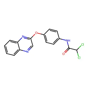2,2-dichloro-N-[4-(2-quinoxalinyloxy)phenyl]acetamide structure