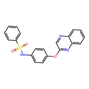 N-[4-(2-quinoxalinyloxy)phenyl]benzenesulfonamide structure
