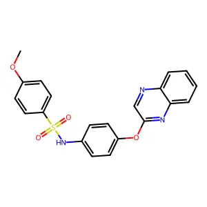 4-methoxy-N-[4-(2-quinoxalinyloxy)phenyl]benzenesulfonamide structure