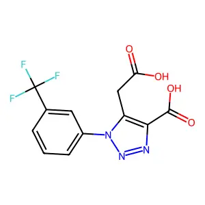 5-(carboxymethyl)-1-[3-(trifluoromethyl)phenyl]-1H-1,2,3-triazole-4-carboxylic acid structure