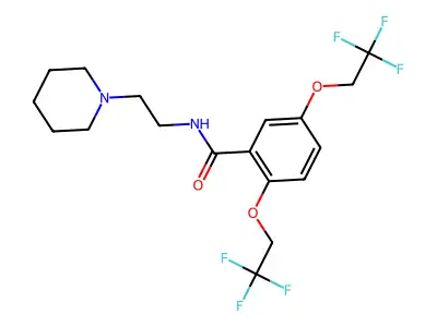 N-(2-piperidinoethyl)-2,5-bis(2,2,2-trifluoroethoxy)benzenecarboxamide structure