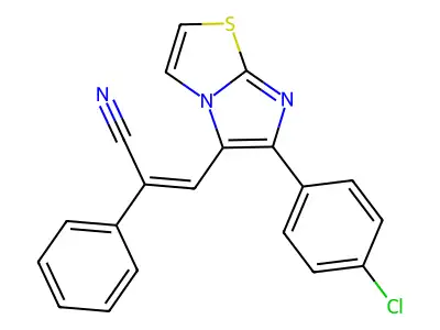 3-(6-(4-Chlorophenyl)imidazo[2,1-b]thiazol-5-yl)-2-phenylacrylonitrile structure
