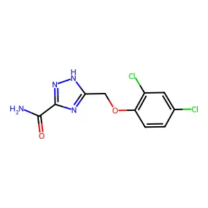 3-((2,4-dichlorophenoxy)methyl)-1H-1,2,4-triazole-5-carboxamide structure