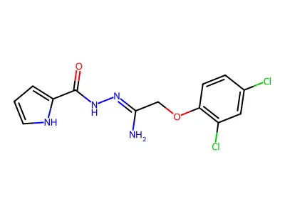 N'-[2-(2,4-dichlorophenoxy)ethanimidoyl]-1H-pyrrole-2-carbohydrazide structure