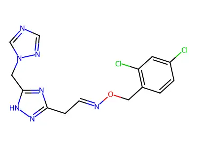 N-[(2,4-dichlorophenyl)methoxy]-2-[5-(1,2,4-triazol-1-ylmethyl)-1H-1,2,4-triazol-3-yl]ethanimine structure