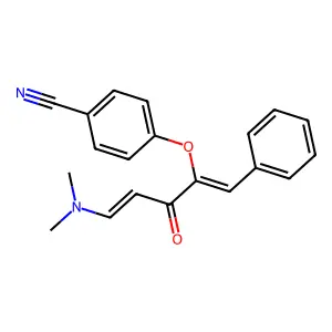 4-({(E)-4-(dimethylamino)-2-oxo-1-[(Z)-phenylmethylidene]-3-butenyl}oxy)benzenecarbonitrile structure