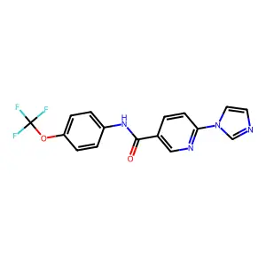 6-(1H-imidazol-1-yl)-N-[4-(trifluoromethoxy)phenyl]nicotinamide structure