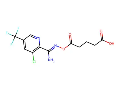5-[[amino-[3-chloro-5-(trifluoromethyl)pyridin-2-yl]methylidene]amino]oxy-5-oxopentanoic acid structure