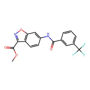 Methyl 6-{[3-(trifluoromethyl)benzoyl]amino}-1,2-benzisoxazole-3-carboxylate structure