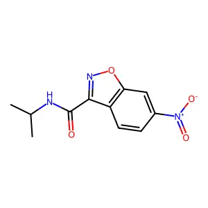 N-isopropyl-6-nitro-1,2-benzisoxazole-3-carboxamide structure