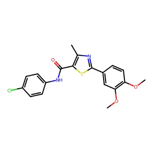 N-(4-chlorophenyl)-2-(3,4-dimethoxyphenyl)-4-methyl-1,3-thiazole-5-carboxamide structure