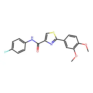 2-(3,4-dimethoxyphenyl)-N-(4-fluorophenyl)-1,3-thiazole-4-carboxamide structure
