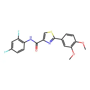 N-(2,4-difluorophenyl)-2-(3,4-dimethoxyphenyl)-1,3-thiazole-4-carboxamide structure