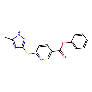 phenyl 6-[(5-methyl-1H-1,2,4-triazol-3-yl)sulfanyl]nicotinate structure