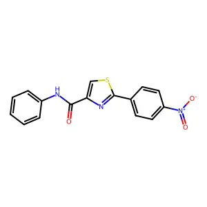 2-(4-nitrophenyl)-N-phenyl-1,3-thiazole-4-carboxamide structure