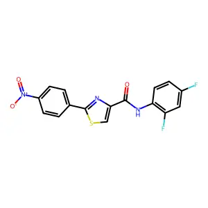N-(2,4-difluorophenyl)-2-(4-nitrophenyl)-1,3-thiazole-4-carboxamide structure