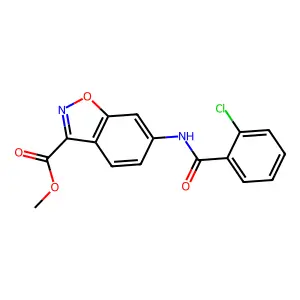 Methyl 6-[(2-chlorobenzoyl)amino]-1,2-benzisoxazole-3-carboxylate structure