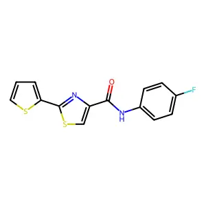 N-(4-fluorophenyl)-2-(thiophen-2-yl)-1,3-thiazole-4-carboxamide structure