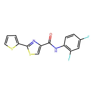 N-(2,4-difluorophenyl)-2-(thiophen-2-yl)-1,3-thiazole-4-carboxamide structure