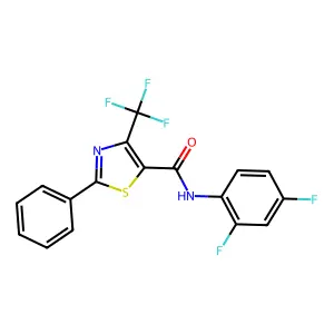 N-(2,4-difluorophenyl)-2-phenyl-4-(trifluoromethyl)-1,3-thiazole-5-carboxamide structure