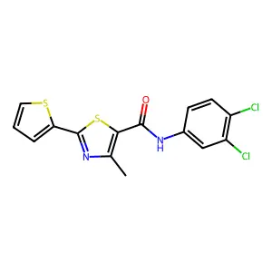 N-(3,4-dichlorophenyl)-4-methyl-2-(2-thienyl)-1,3-thiazole-5-carboxamide structure
