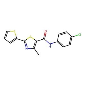 N-(4-chlorophenyl)-4-methyl-2-(2-thienyl)-1,3-thiazole-5-carboxamide structure