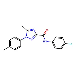 N-(4-fluorophenyl)-5-methyl-1-(4-methylphenyl)-1H-1,2,4-triazole-3-carboxamide structure